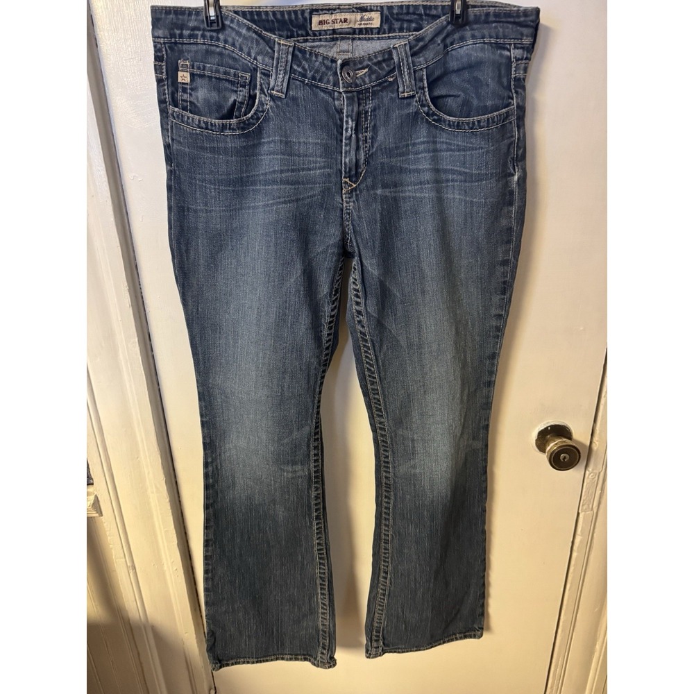 Big Star Maddie Jeans Women's 31R Mid Rise Bootcut Stretch Denim‎ Embroidered